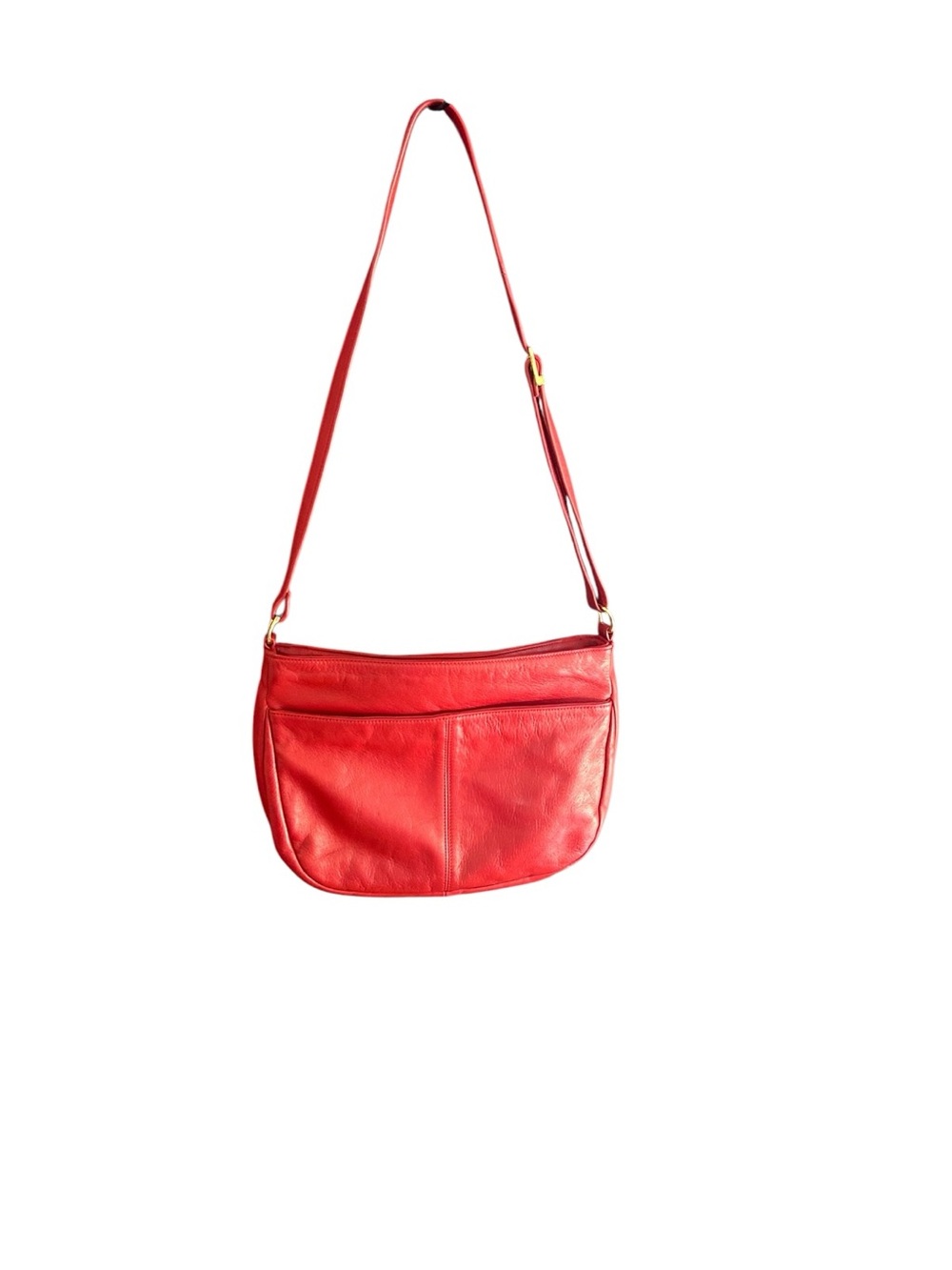 Vintage Ganson red leather adjustable shoulder bag